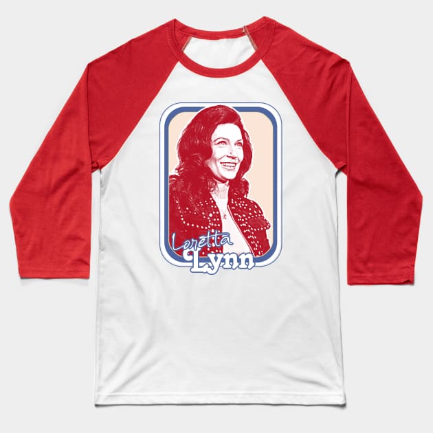 Loretta Lynn // Retro Style Country Music Fan Art Design Baseball T-Shirt by DankFutura